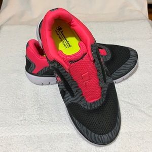Champion  Brand - Size 7 1/2 -Gray and Pink Zebra Print